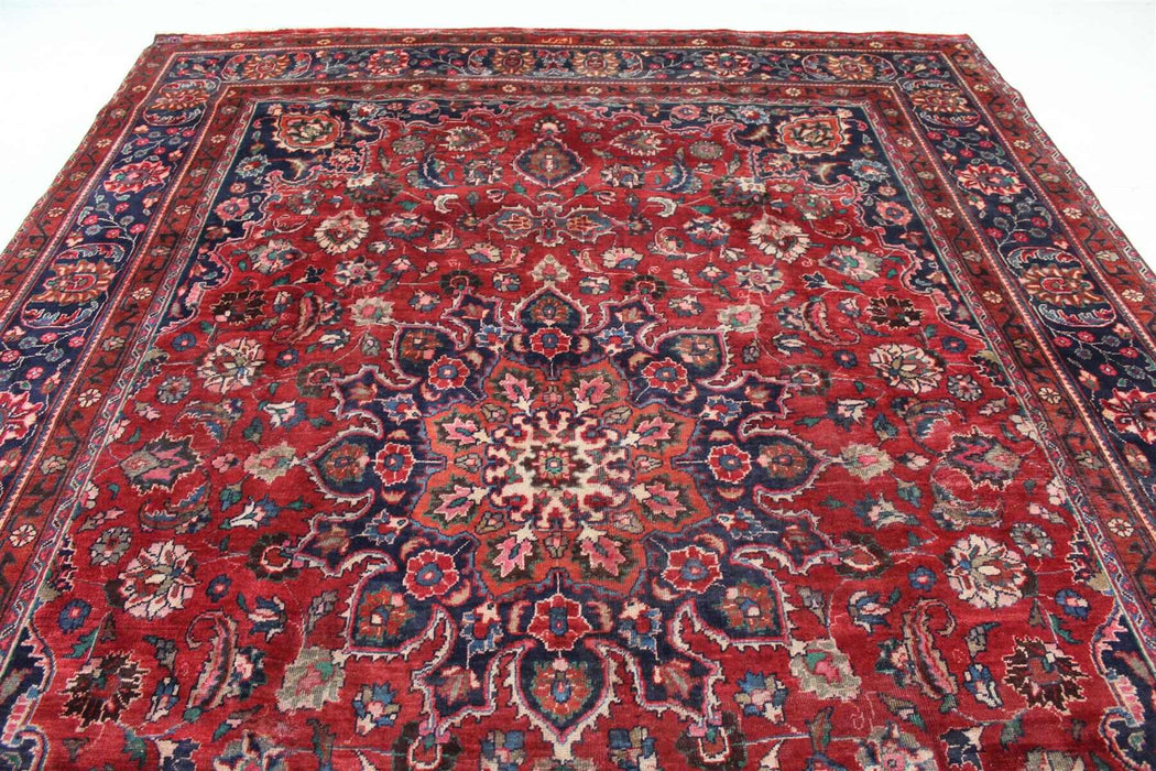 Large Traditional Red Antique Wool Handmade Oriental Rug 288 X 395 cm top view www.homelooks.com