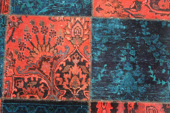 Traditional Vintage Patchwork Design Wool Handmade Rug 118 X 158 cm homelooks.com 6