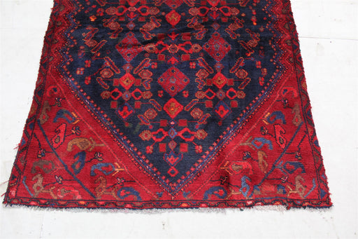 Traditional Blue & Red Vintage Multi Medallion Handmade Wool Rug 122cm x 190cm bottom view homelooks.com