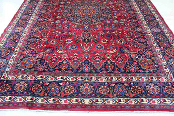 Lovely Traditional Vintage Medallion Red Handmade Oriental Rug 256 X 345 cm bottom view www.homelooks.com