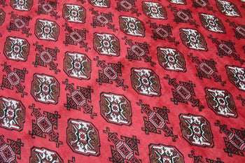 Beautiful Red Geometric style Traditional Vintage Handmade Oriental Rug 295 X 360 cm homelooks.com 4