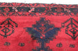 Lovely Traditional Vintage Red Medallion Handmade Wool Rug 102cm x 182cm edge design details www.homelooks.com