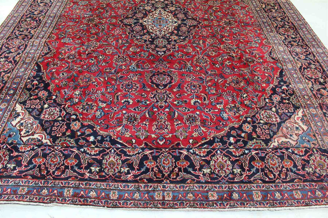 Large Traditional Vintage Red Handmade Oriental Wool Rug 290cm x 360cm bottom view www.homelooks.com