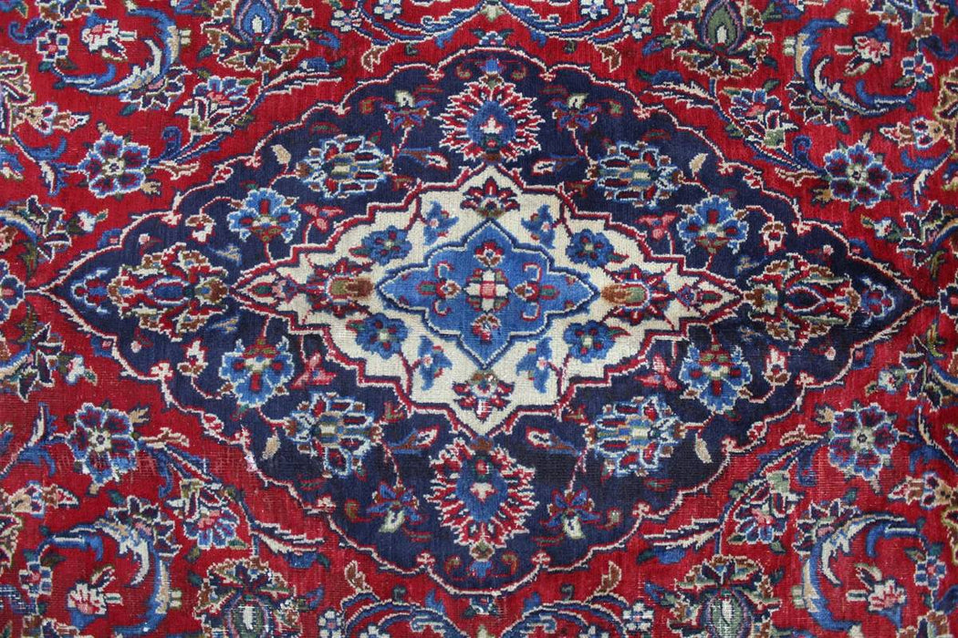 Beautiful Traditional Red & Blue Medallion Handmade Oriental Wool Rug 188cm x 300cm