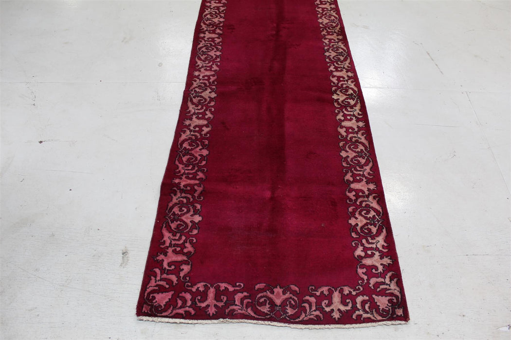 Lovely Pink Traditional Vintage Floral Handmade Wool Hallway Runner 60cm x 470cm bottom view www.homelooks.com
