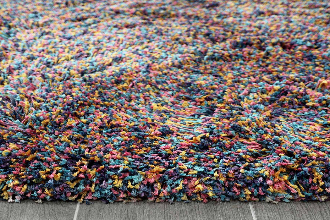 Fluffy Soft Shaggy Multi Rug texture details www.homelooks.com