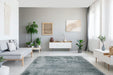 Lily Shimmer Duck Egg Shaggy Rug in living room www.homelooks.com