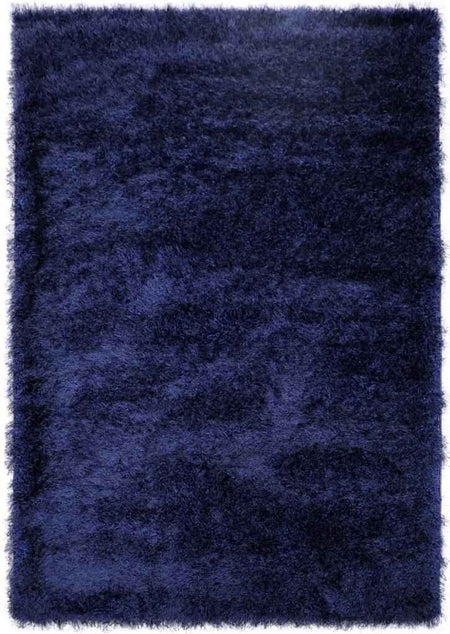 Lily Shimmer Navy Shaggy Rug www.homelooks.com