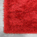 Lily Shimmer Red Shaggy Rug corner view www.homelooks.com