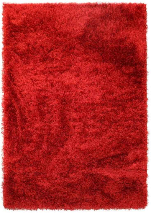 Lily Shimmer Red Shaggy Rug www.homelooks.com