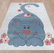Funny Kids Loving Cat Blue Navy Rug over-view www.homelooks.com