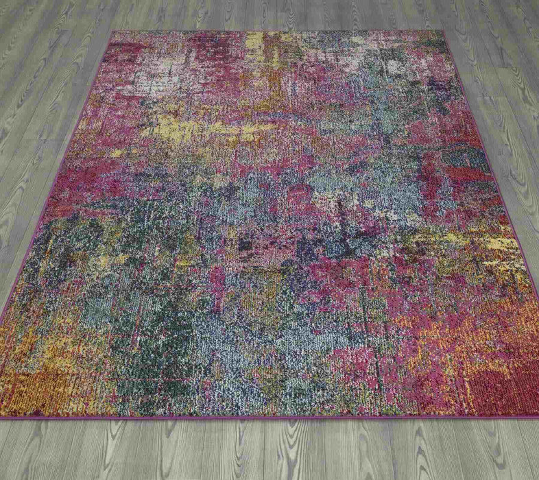 Miami Abstract Design Rug (V1) on wooden floor www.homelooks.com