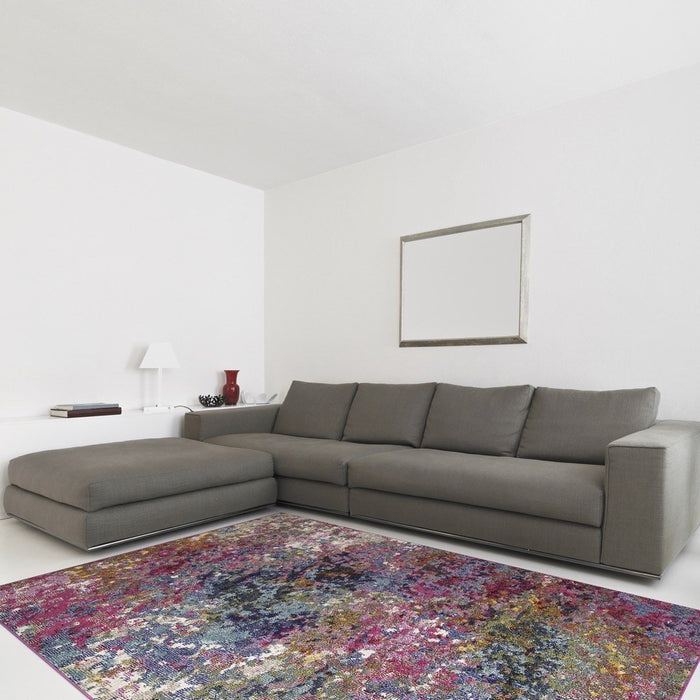 Miami Abstract Design Rug (V2) in white living room www.homelooks.com
