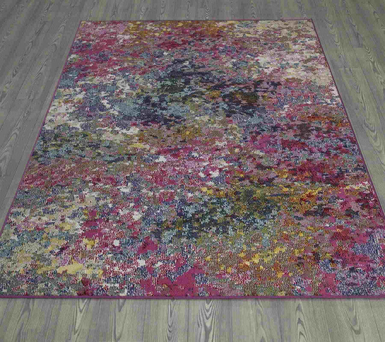 Miami Abstract Design Rug (V2) on wooden floor www.homelooks.com