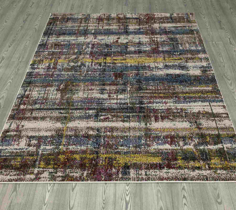 Miami Abstract Design Rug (V5) on wooden floor www.homelooks.com