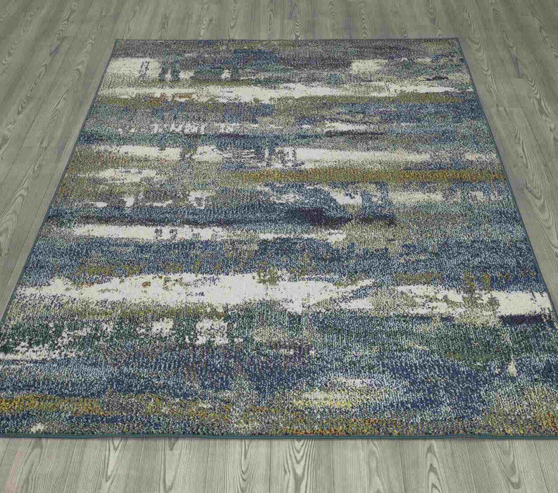 Miami Abstract Rug (V6) on wooden floor www.homelooks.com