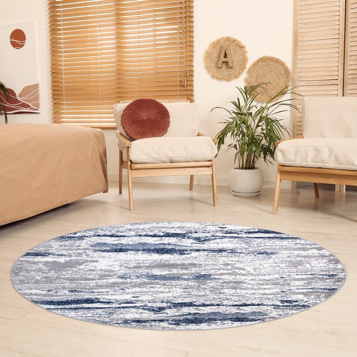 Monaco Round Rug in living room www.homelooks.com
