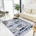 Navy Contemporary Rug in living room www.homelooks.com