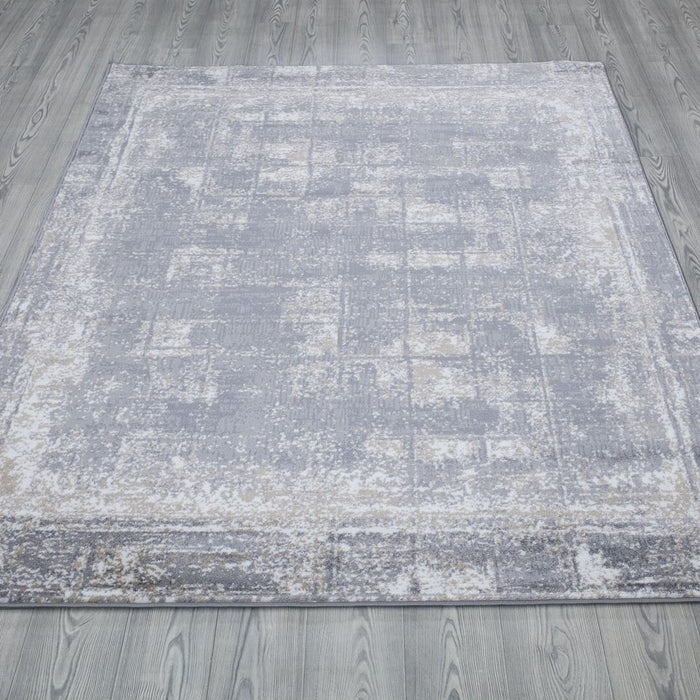 Monaco Faded Contemporary Rug (V1) on wooden floor www.homelooks.com