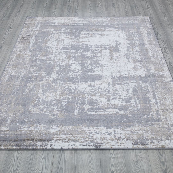 Monaco Faded Contemporary Rug (V2) on wooden floor www.homelooks.com