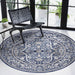 Monaco Floral Round Rug in living room www.homelooks.com