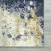 Ritz Abstract Modern Rug Gold & Blue (V1) corner view www.homelooks.com