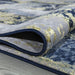 Ritz Abstract Modern Rug Gold & Navy (V1) folded www.homelooks.com