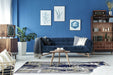 Ritz Abstract Modern Rug Gold & Navy (V1) in living room www.homelooks.com