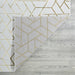 Ritz Geometric Contemporary Rug Gold & Cream (V2) folded corner homelooks.com