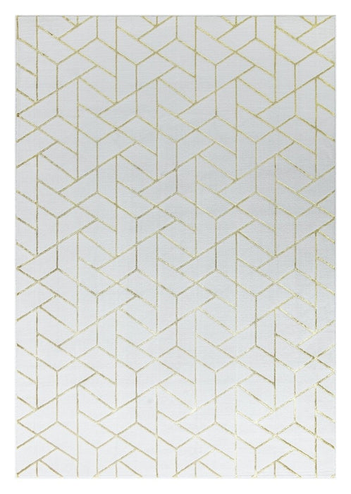Ritz Geometric Contemporary Rug Gold & Cream (V2) www.homelooks.com