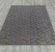 Ritz Geometric Contemporary Rug Gold & Grey (V2) on wooden floor www.homelooks.com
