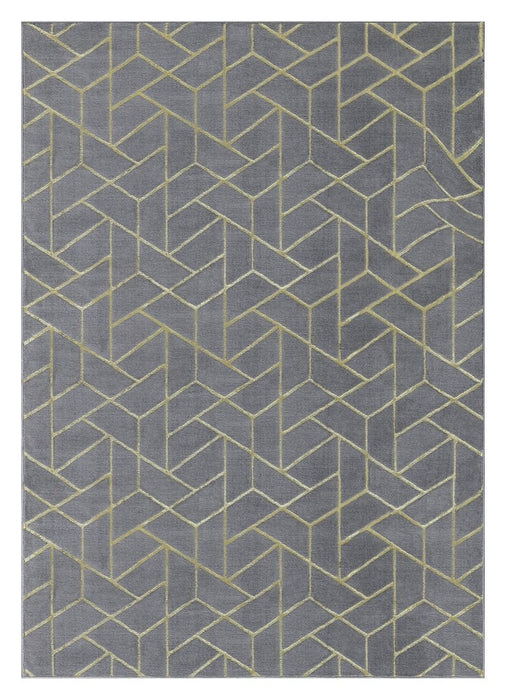 Ritz Geometric Contemporary Rug Gold & Grey (V2) www.homelooks.com