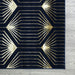 Ritz Geometric Contemporary Rug Gold & Navy (V1) corner view homelooks.com