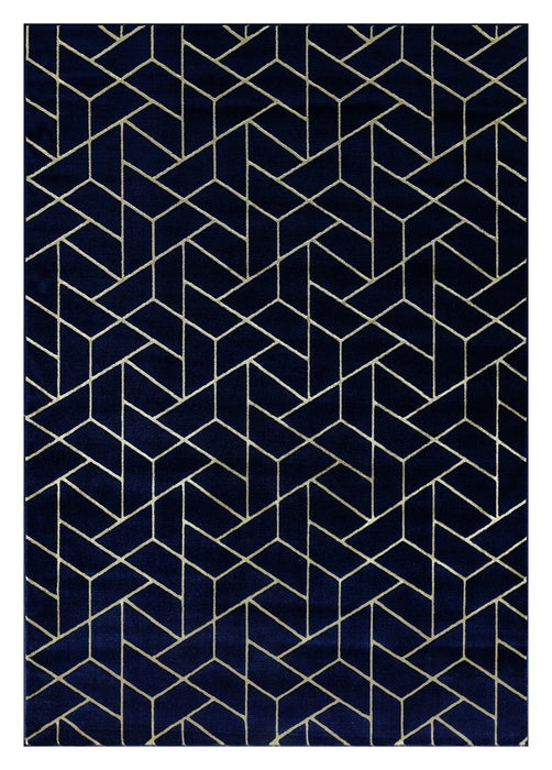 Ritz Geometric Contemporary Rug Gold & Navy (V2) homelooks.com