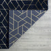 Ritz Geometric Contemporary Rug Gold & Navy (V2) folded corner homelooks.com
