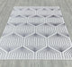 Ritz Geometric Contemporary Rug Silver & Cream (V1) on wooden floor homelooks.com