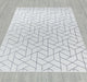 Ritz Geometric Contemporary Rug Silver & Cream (V2) on wooden floor homelooks.com