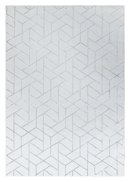 Ritz Geometric Contemporary Rug Silver & Cream (V2) homelooks.com
