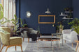 Ritz Geometric Design Rug Gold & Grey in living room homelooks.com