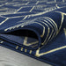Ritz Geometric Design Rug Gold & Navy folded homelooks.com