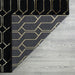 Ritz Geometric Modern Rug Gold & Black (V2) folded corner homelooks.com