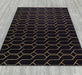 Ritz Geometric Modern Rug Gold & Black (V2) on wooden floor homelooks.com