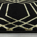 Ritz Geometric Modern Rug Gold & Black (V3) pile height homelooks.com