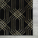 Ritz Geometric Modern Rug Gold & Black (V3) corner view homelooks.com