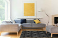 Ritz Geometric Modern Rug Gold & Black (V3) in living room homelooks.com