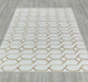 Ritz Geometric Modern Rug Gold & Cream on wooden floor homelooks.com