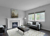 Ritz Geometric Modern Rug Gold & Cream in living room homelooks.com