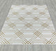 Ritz Geometric Modern Rug Gold & Cream (V1) on wooden floor homelooks.com
