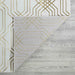 Ritz Geometric Modern Rug Gold & Cream (V1) folded corner homelooks.com