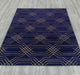 Ritz Geometric Modern Rug Gold & Navy (V2) on wooden floor homelooks.com